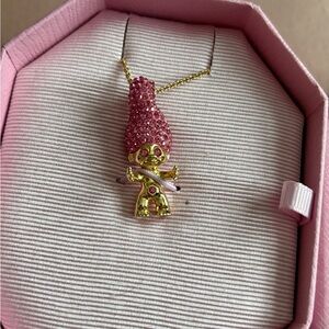 Pink Swarovski Crystal Treasure Troll Necklace